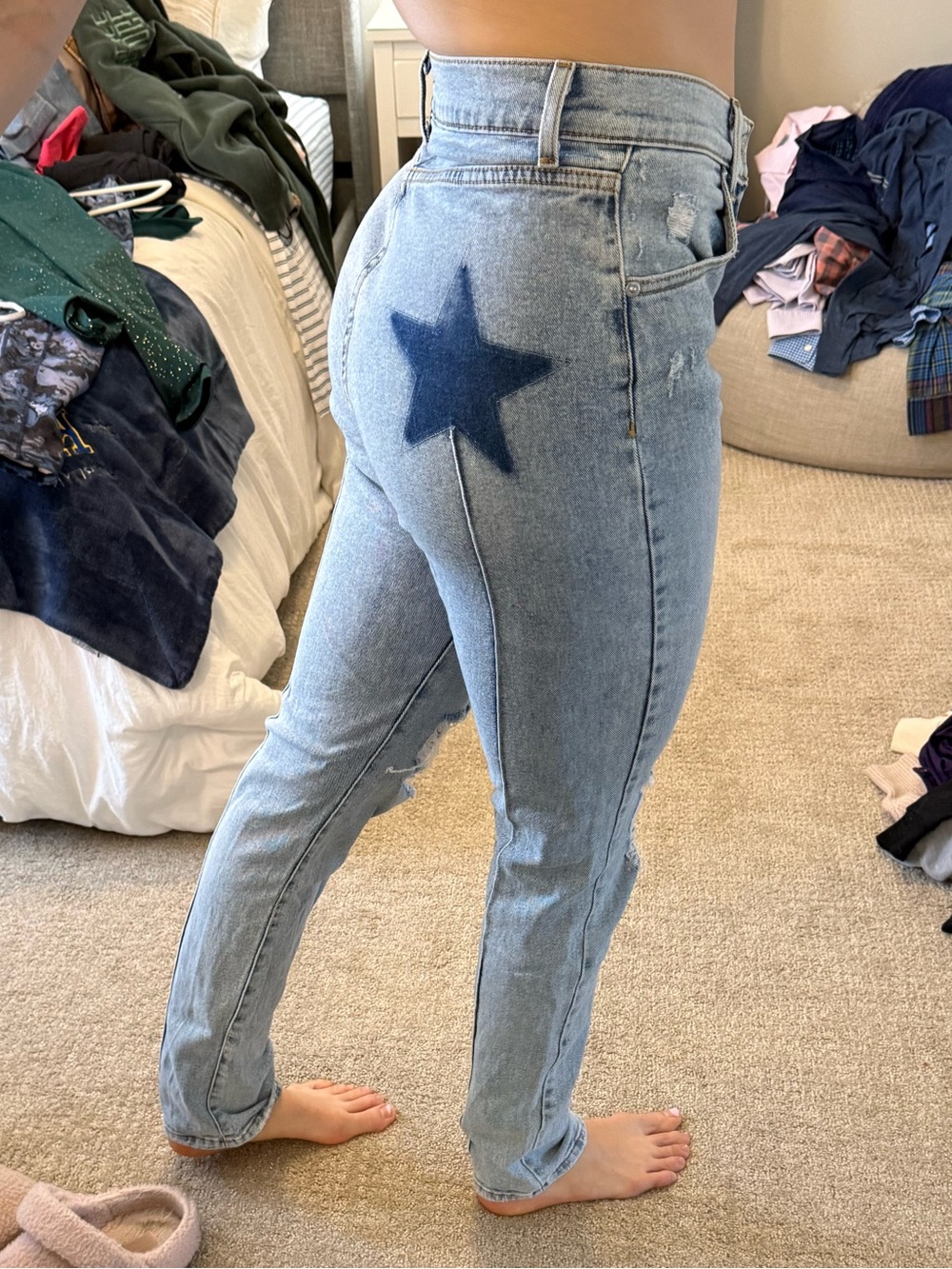 Straight Leg Star on the Butt Jeans